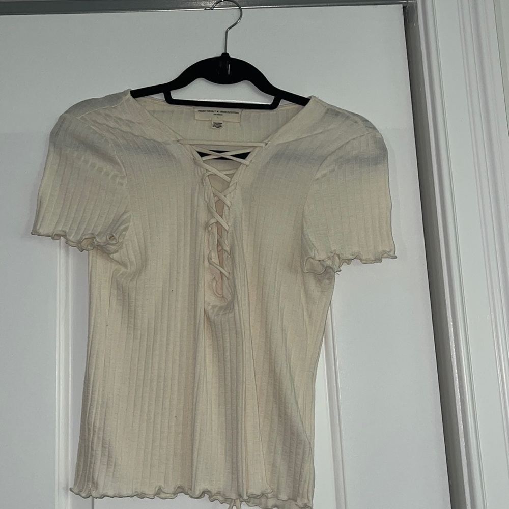 White criss cross top